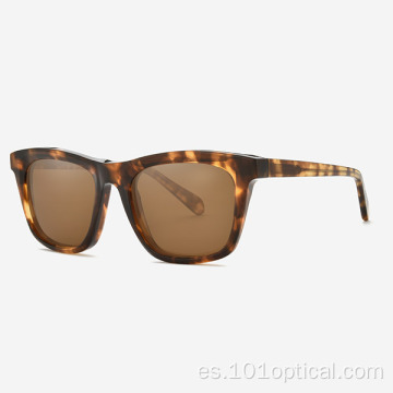 Gafas de sol cuadradas de acetato con bisagra mejorada para mujer